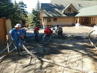 Log Home Driveway Pour by Down Right Concrete, Puget Sound area