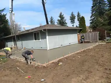 Pump-Truck Pour, Backyard Slab by Down Right Concrete, Puget Sound area