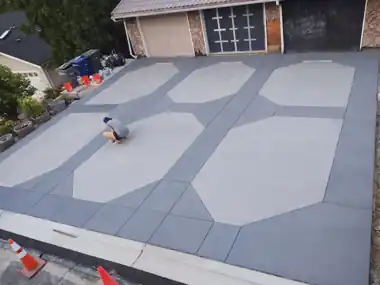 Bothell Firefighter’s Octagon Driveway & Retaining Wall in Bothell, WA by Down Right Concrete